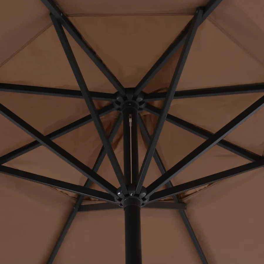 Parasol d'extérieur avec poteau en aluminium 500 cm Taupe - 3