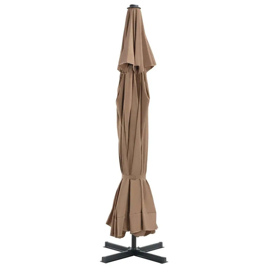 Parasol d'extérieur avec poteau en aluminium 500 cm Taupe - 4