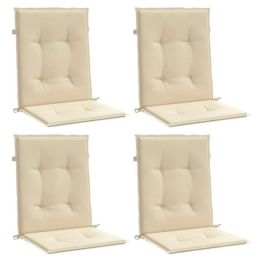 Coussins de chaise de jardin à dossier bas lot de 4 beige - 3
