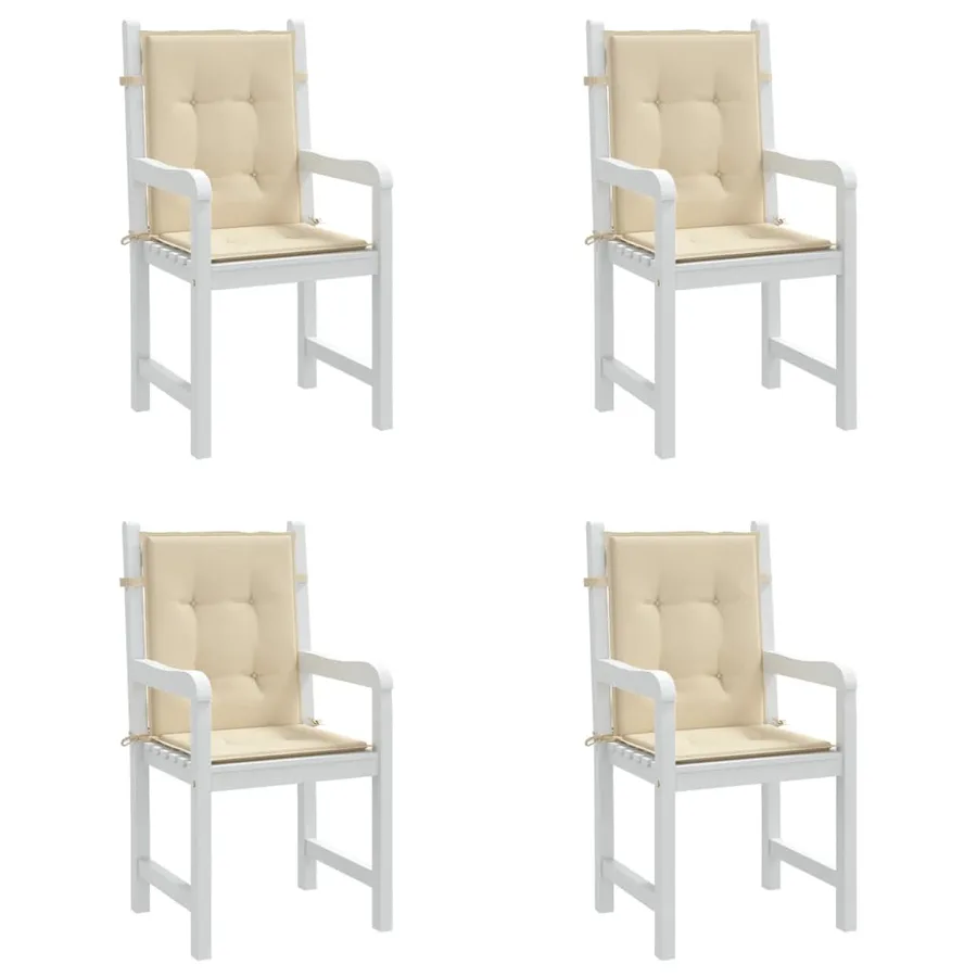 Coussins de chaise de jardin à dossier bas lot de 4 beige - 4