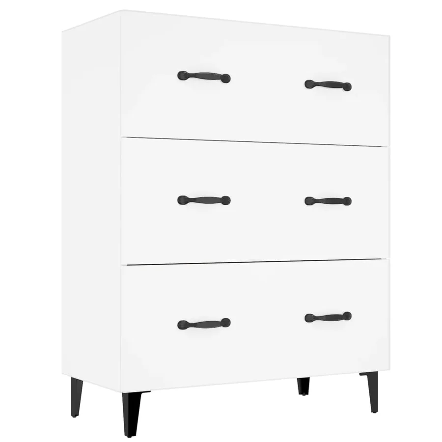 Buffet blanc 69,5x34x90 cm bois d'ingénierie - 2