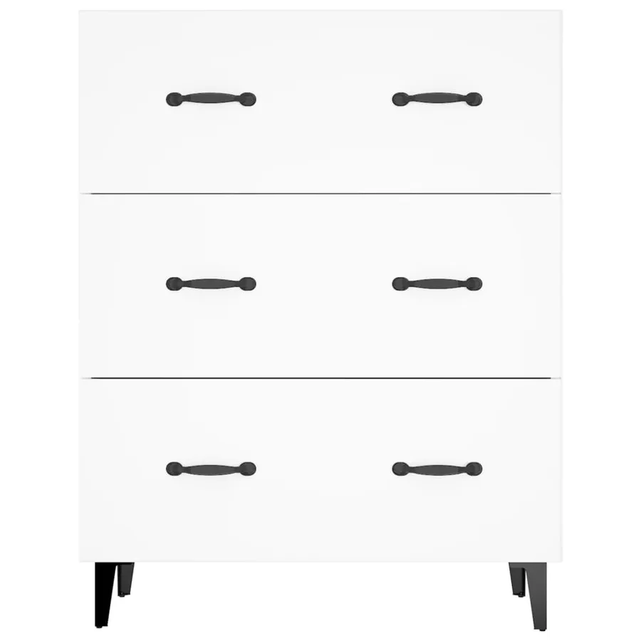 Buffet blanc 69,5x34x90 cm bois d'ingénierie - 5