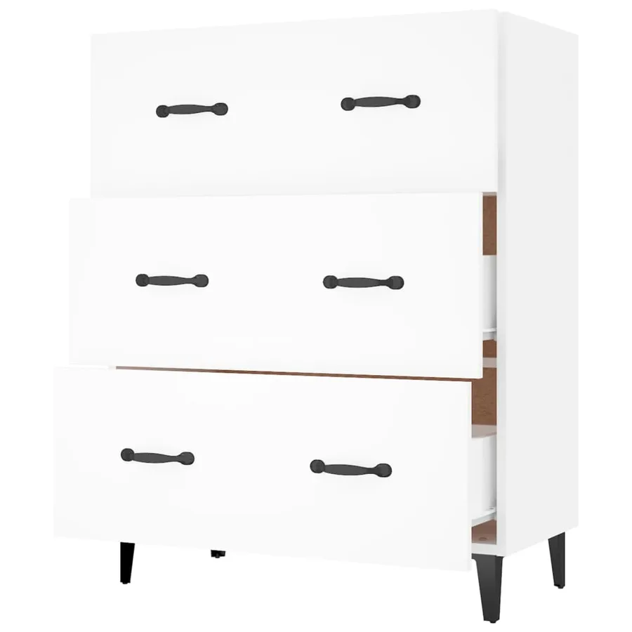 Buffet blanc 69,5x34x90 cm bois d'ingénierie - 6