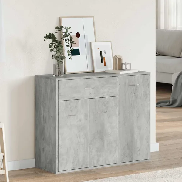 Buffet Gris béton 88x30x70 cm Bois d'ingénierie