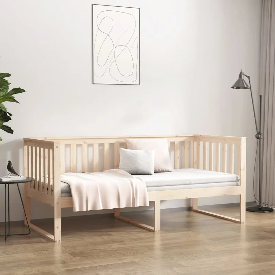 Lit de jour sans matelas 90x200 cm bois de pin massif - 4
