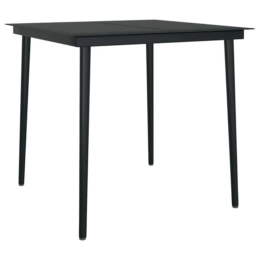 Ensemble à manger de jardin 3 pcs Noir - 5