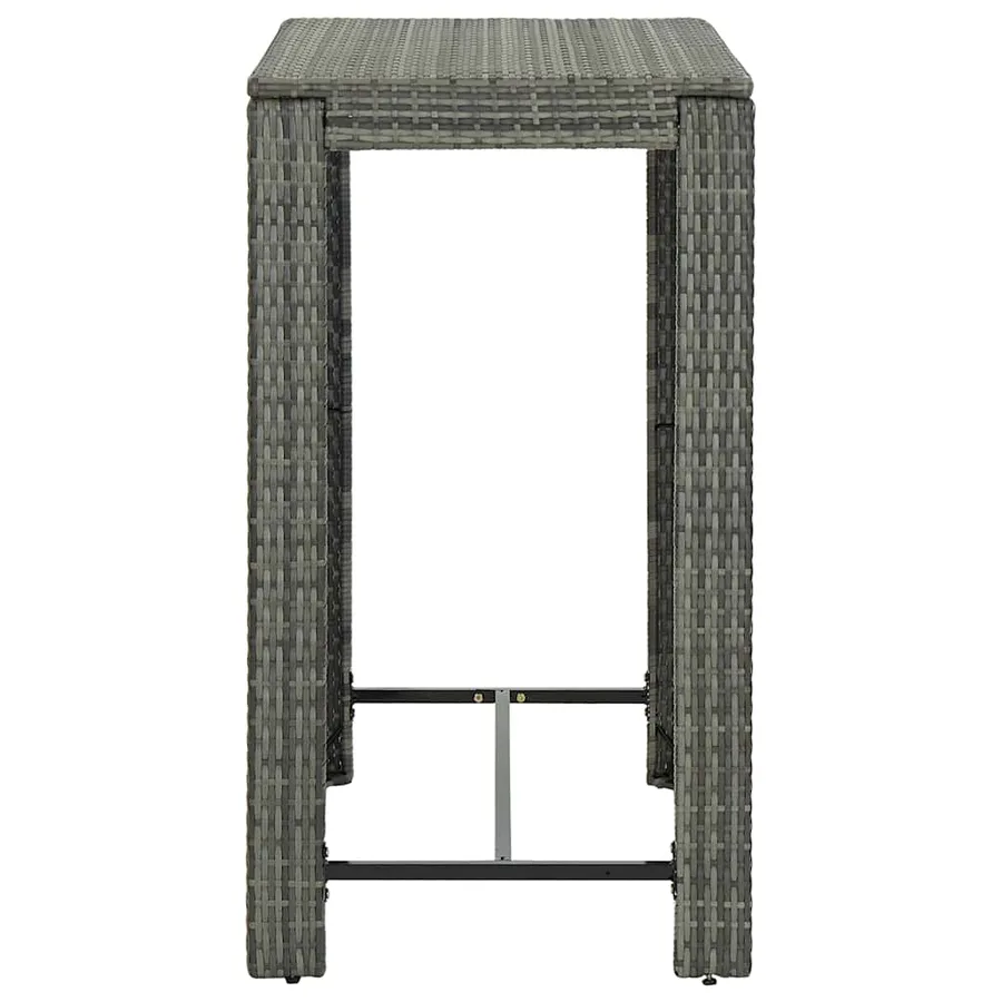 Ensemble de bar d'extérieur 5 pcs accoudoir Résine tressée Gris - 16