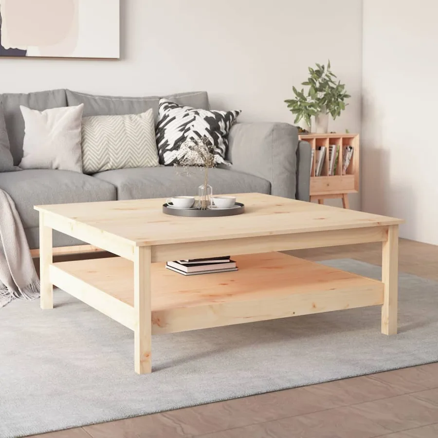 Table basse 100x100x40 cm Bois de pin massif - 4