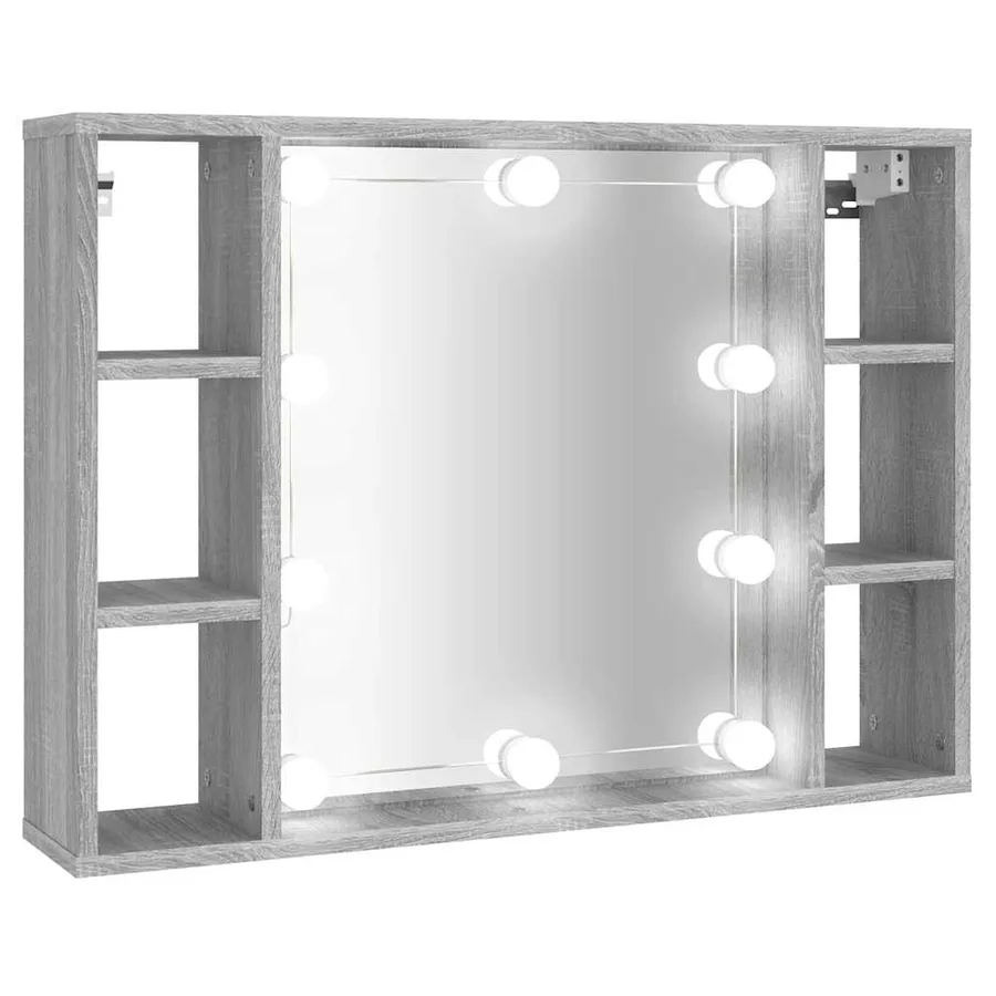 Armoire à miroir avec LED Sonoma gris 76x15x55 cm - 2