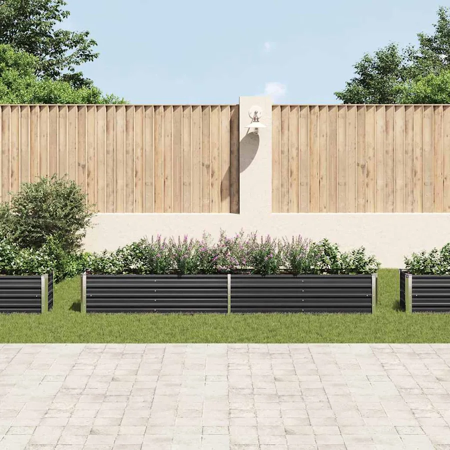 Lit surélevé de jardin Acier galvanisé 320x40x45 cm Anthracite - 3