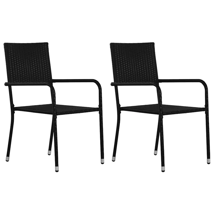 Ensemble à manger de jardin 3 pcs Noir - 3