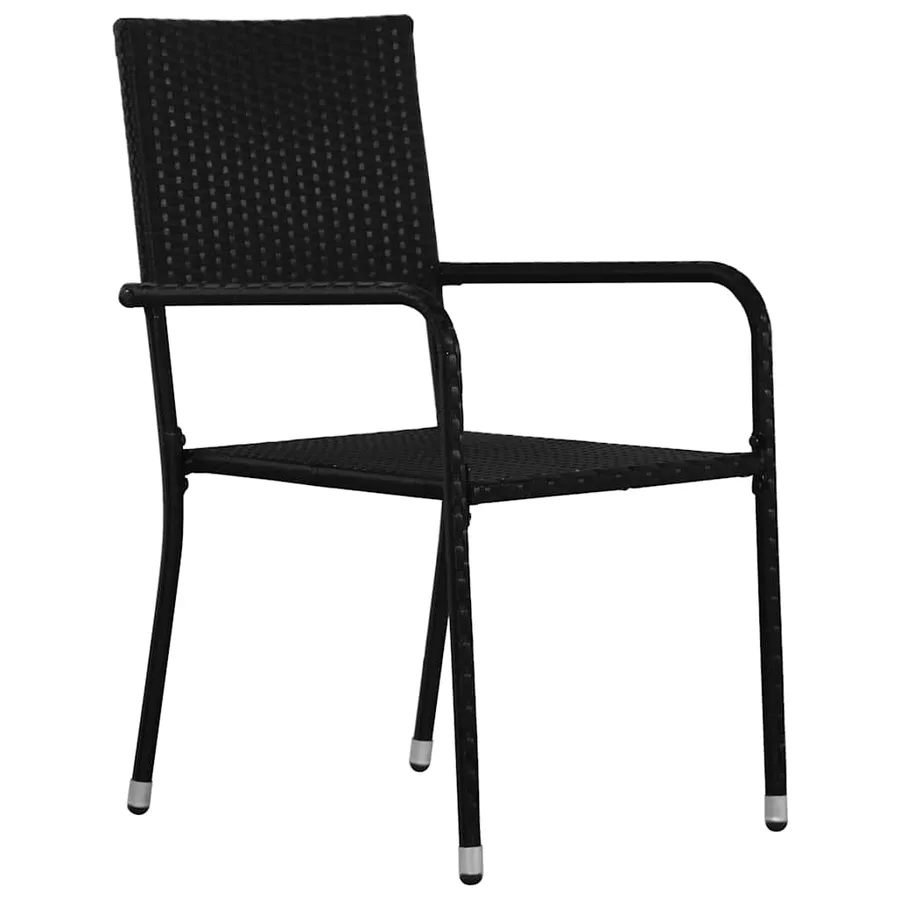 Ensemble à manger de jardin 3 pcs Noir - 4