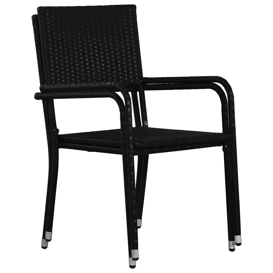 Ensemble à manger de jardin 3 pcs Noir - 5