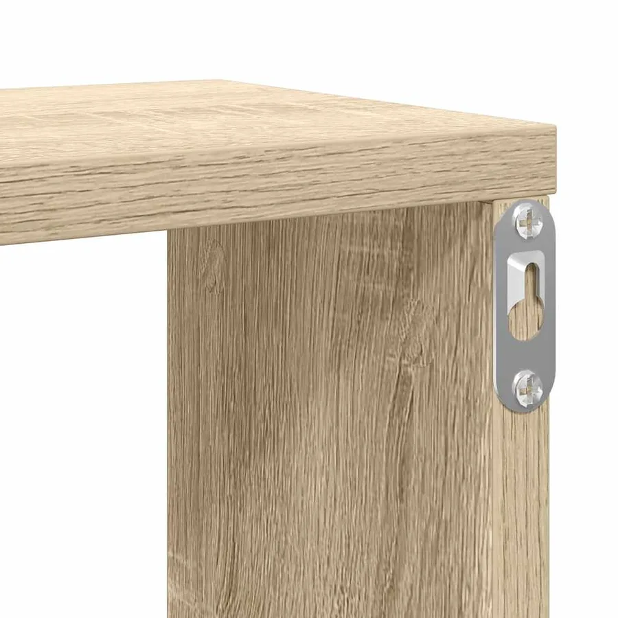 Étagères cube murales 4 pcs chêne sonoma bois d'ingénierie - 9