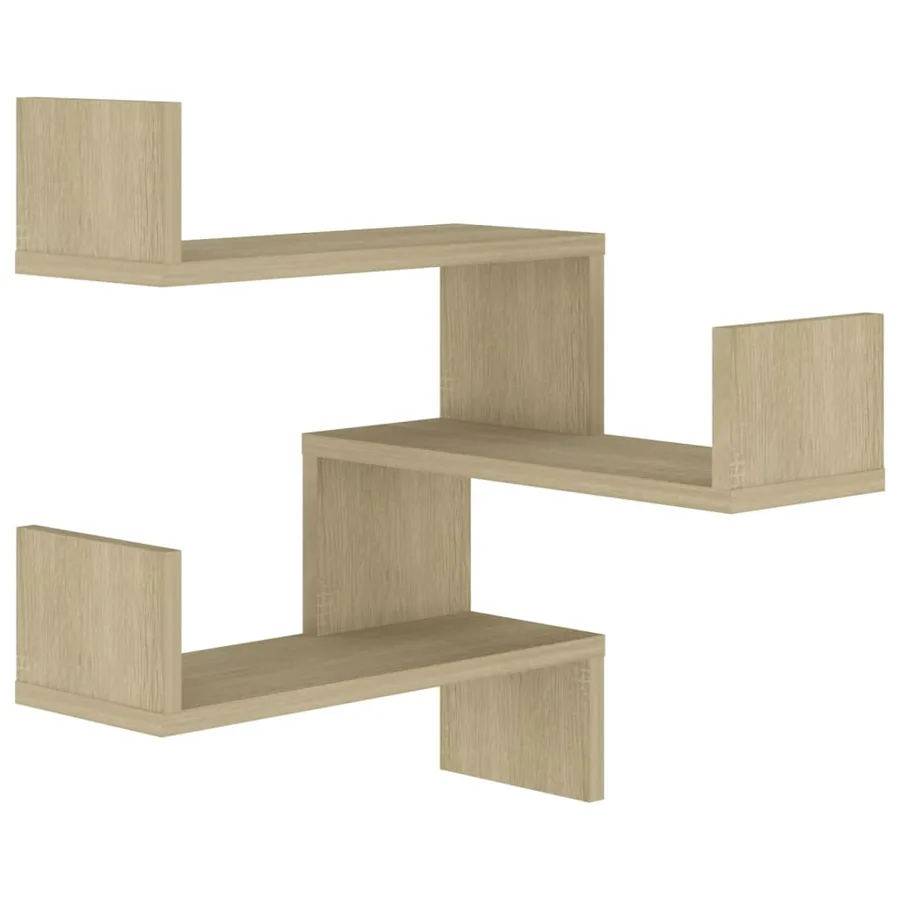Étagère d'angle murale Chêne Sonoma 40x40x50 cm bois ingénierie - 2