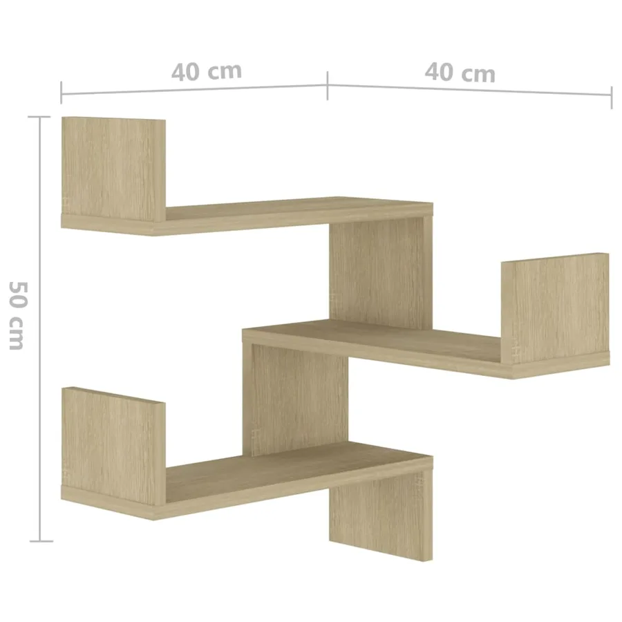 Étagère d'angle murale Chêne Sonoma 40x40x50 cm bois ingénierie - 8