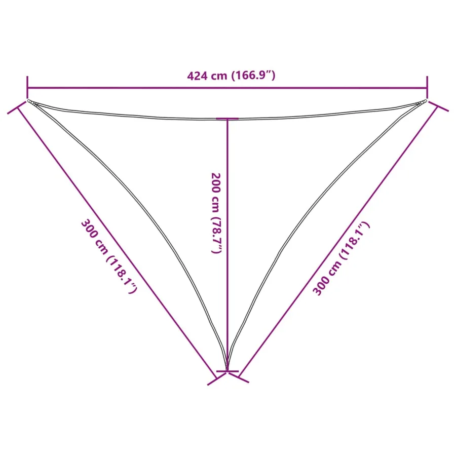 Voile de parasol tissu oxford triangulaire 3x3x4,24 m taupe - 10