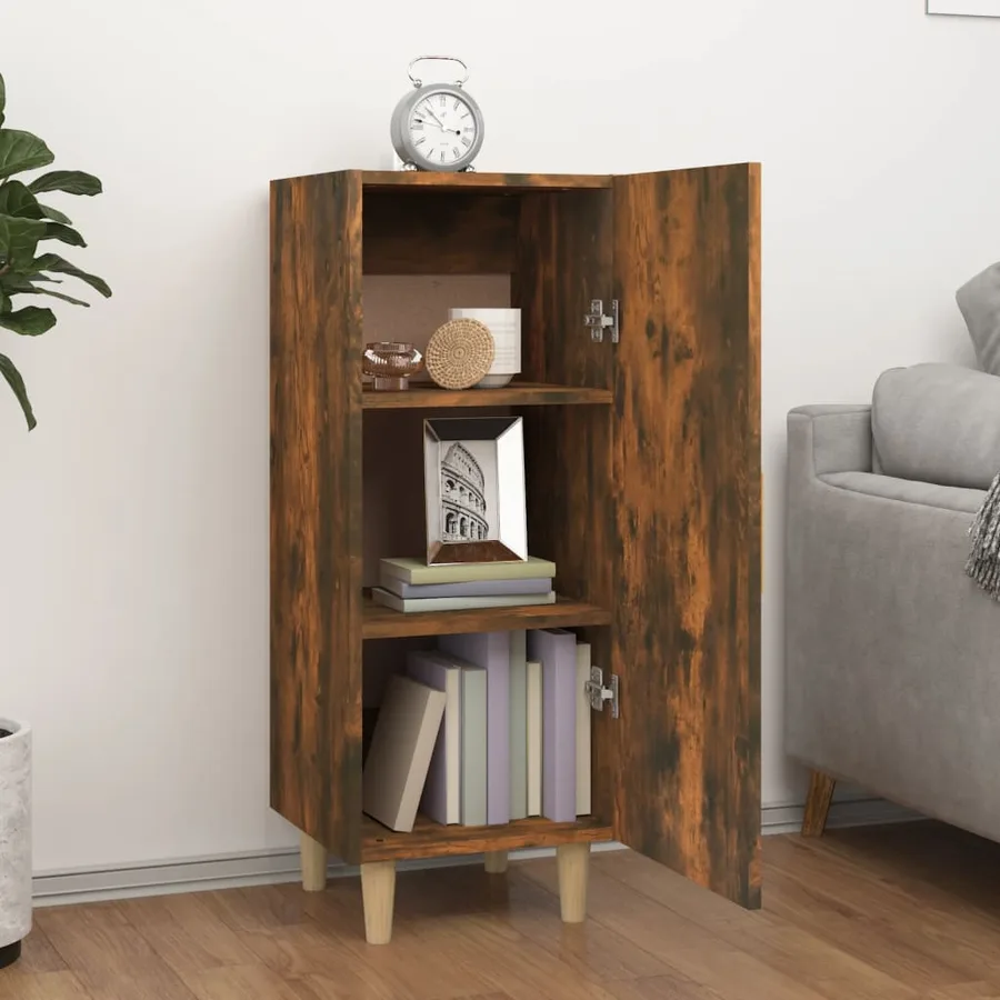 Buffet Chêne fumé 34,5x34x90 cm Bois d'ingénierie - 3