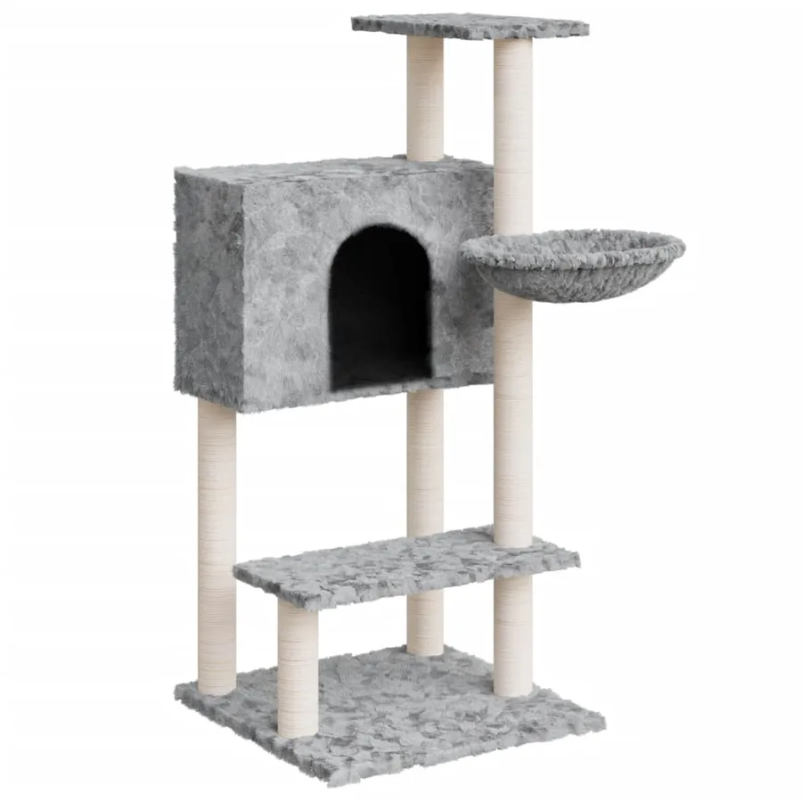 Arbre à chat avec griffoirs en sisal Gris clair 108,5 cm - 2