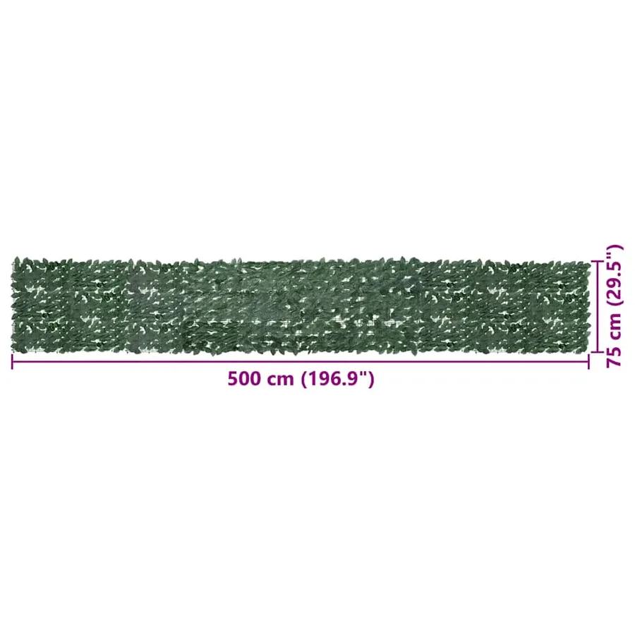 Écran de balcon avec feuilles vert foncé 500x75 cm - 7