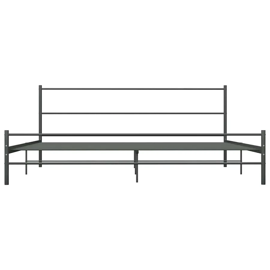 Cadre de lit sans matelas gris métal 200x200 cm - 3