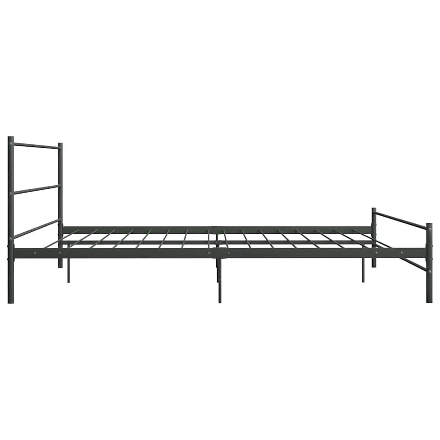 Cadre de lit sans matelas gris métal 200x200 cm - 4