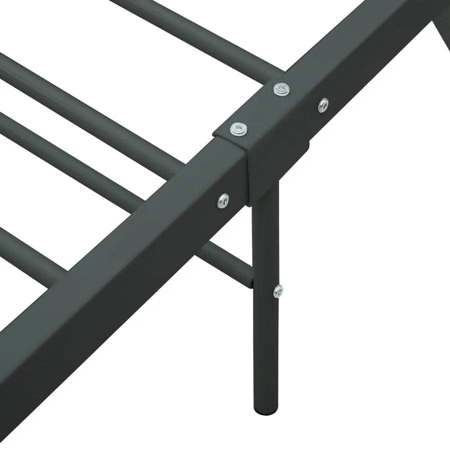 Cadre de lit sans matelas gris métal 200x200 cm - 6