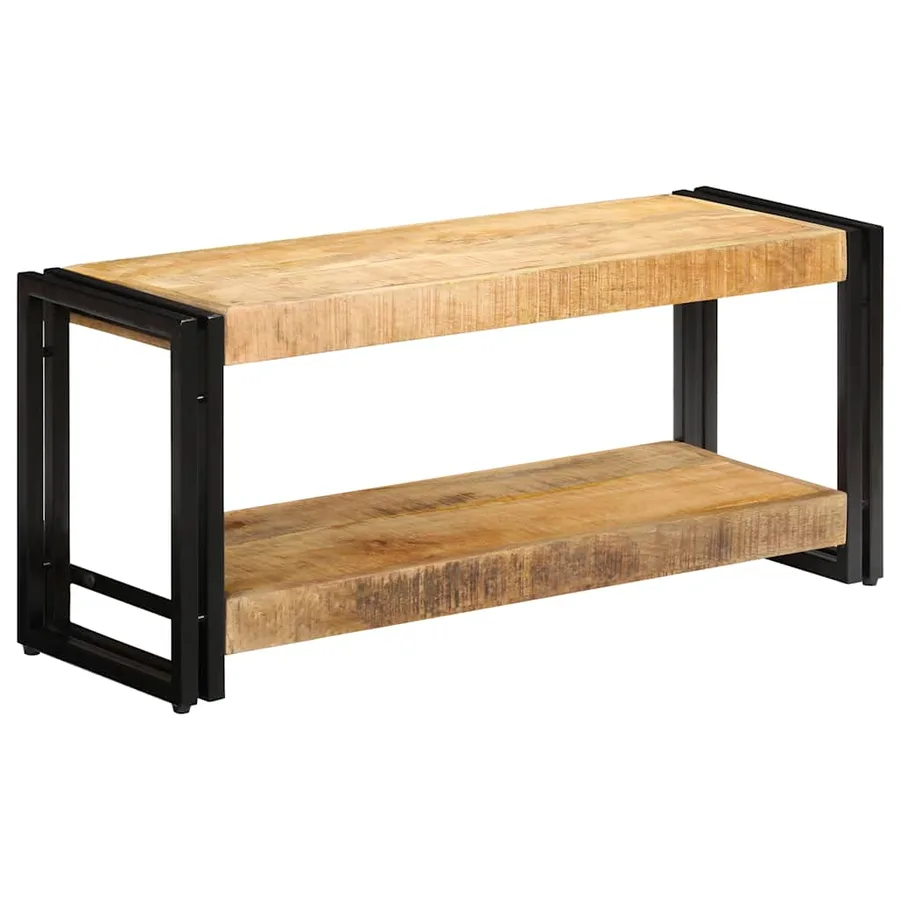 Meuble TV 90x30x40 cm Bois de manguier massif - 9