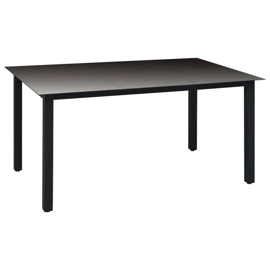 Ensemble à manger de jardin 5 pcs noir - 3