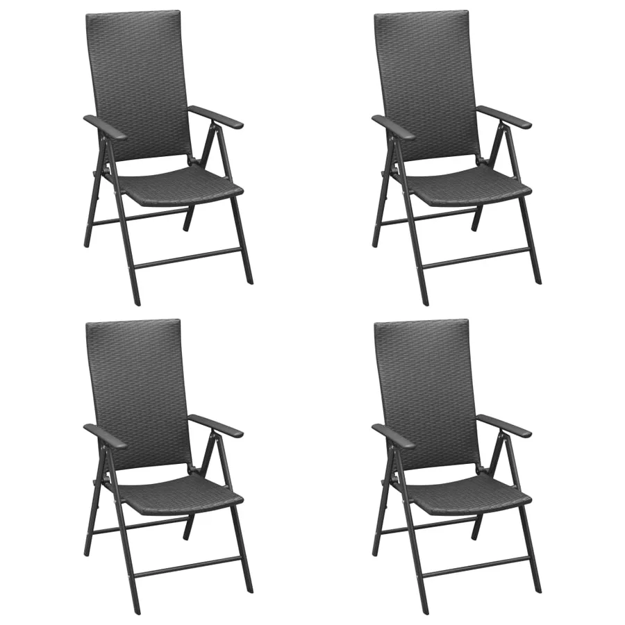 Ensemble à manger de jardin 5 pcs noir - 5