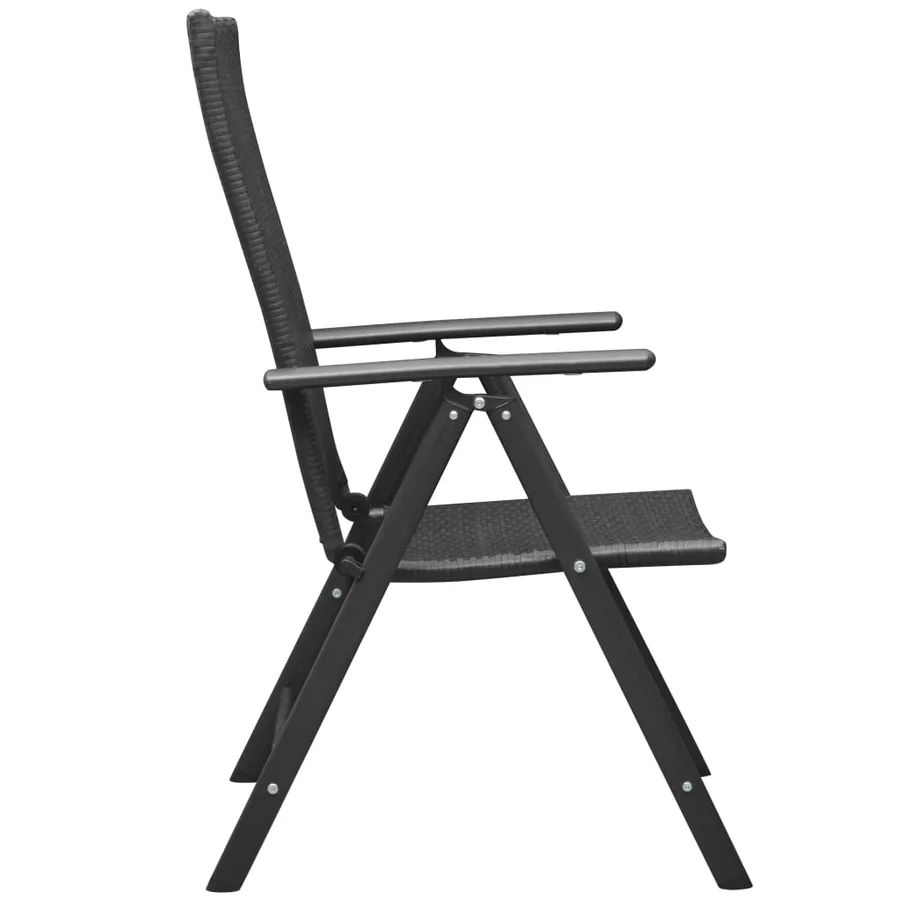 Ensemble à manger de jardin 5 pcs noir - 8