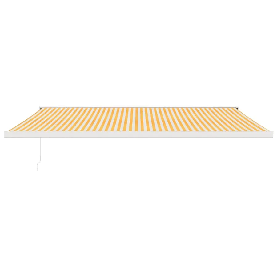 Auvent rétractable jaune et blanc 5x3 m tissu et aluminium - 3