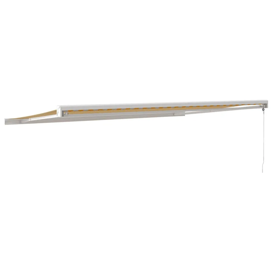 Auvent rétractable jaune et blanc 5x3 m tissu et aluminium - 5