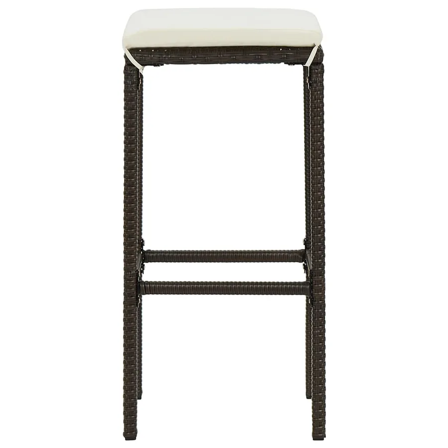 Ensemble de bar de jardin avec coussins 7 pcs Marron - 13