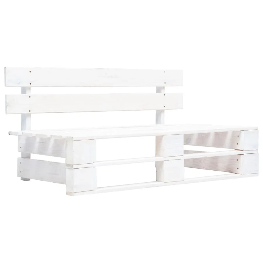Canapé central palette de jardin Blanc Bois de pin imprégné - 2