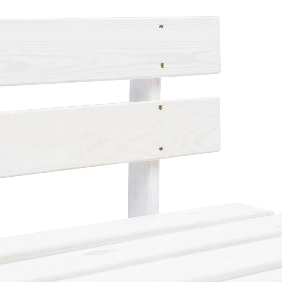Canapé central palette de jardin Blanc Bois de pin imprégné - 4