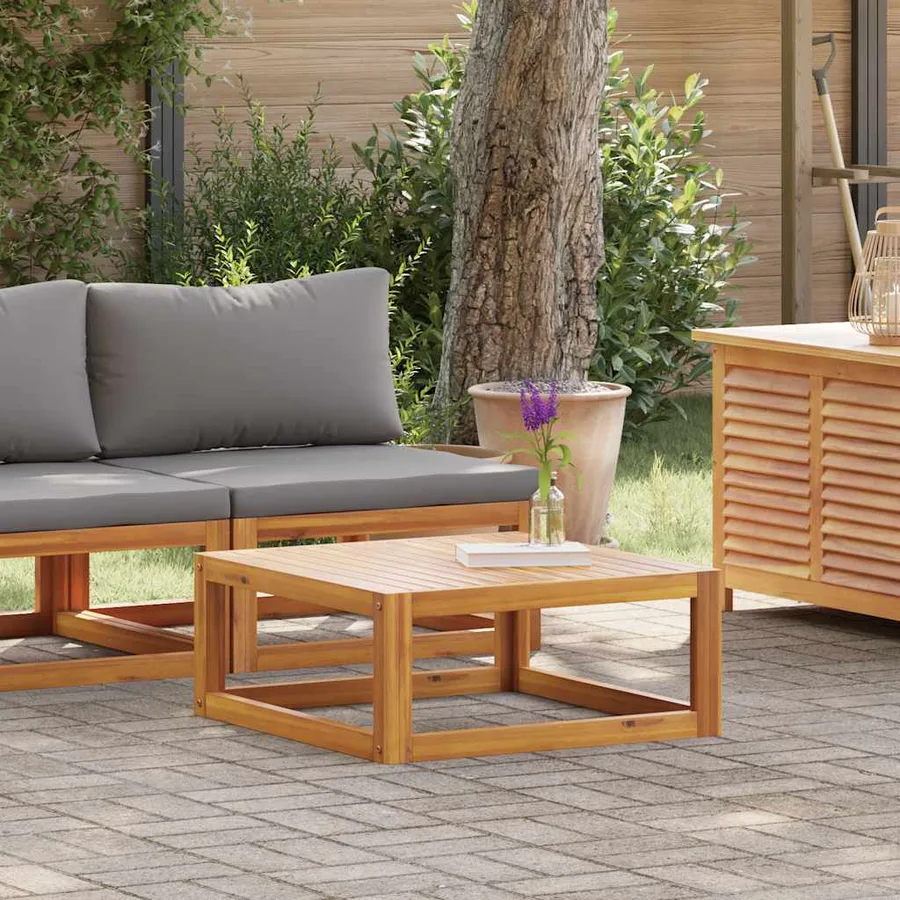 Salon de jardin 2 pcs avec coussin Bois d'acacia solide - 3
