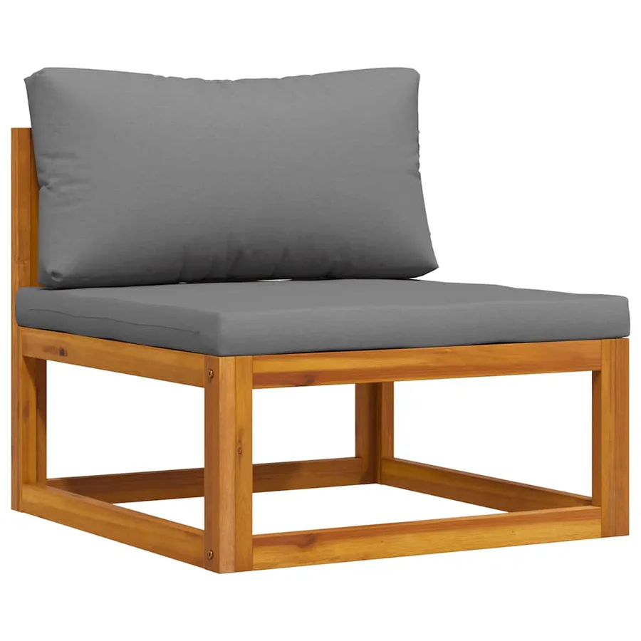 Salon de jardin 2 pcs avec coussin Bois d'acacia solide - 5