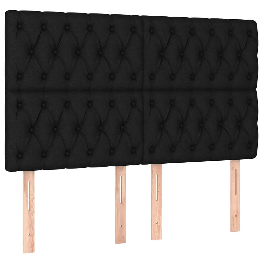 Sommier à lattes de lit avec matelas Noir 140x190 cm Tissu - 6