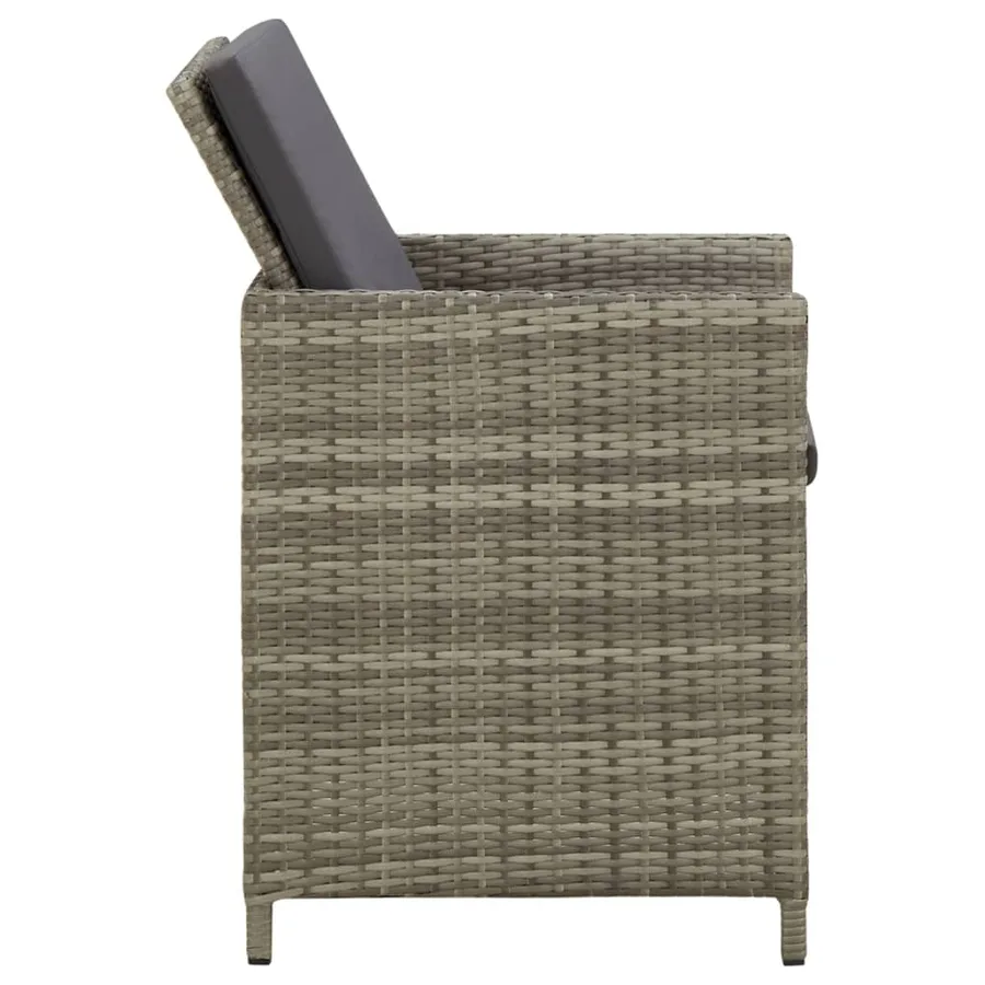 Chaises de jardin avec coussins lot de 4 Résine tressée Gris - 4