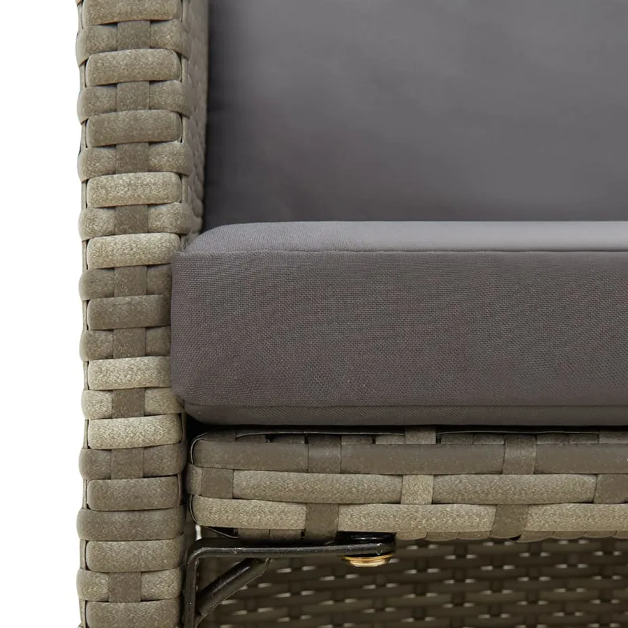 Chaises de jardin avec coussins lot de 4 Résine tressée Gris - 7