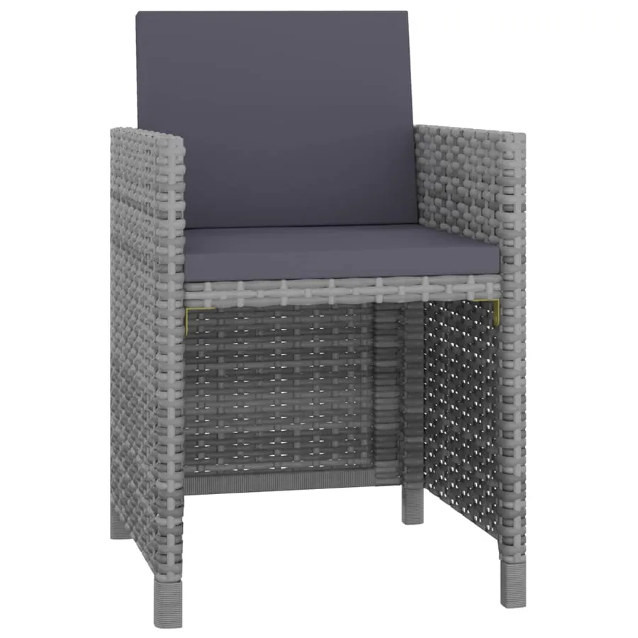 Ensemble à manger d'extérieur 13 pcs coussins rotin anthracite - 3