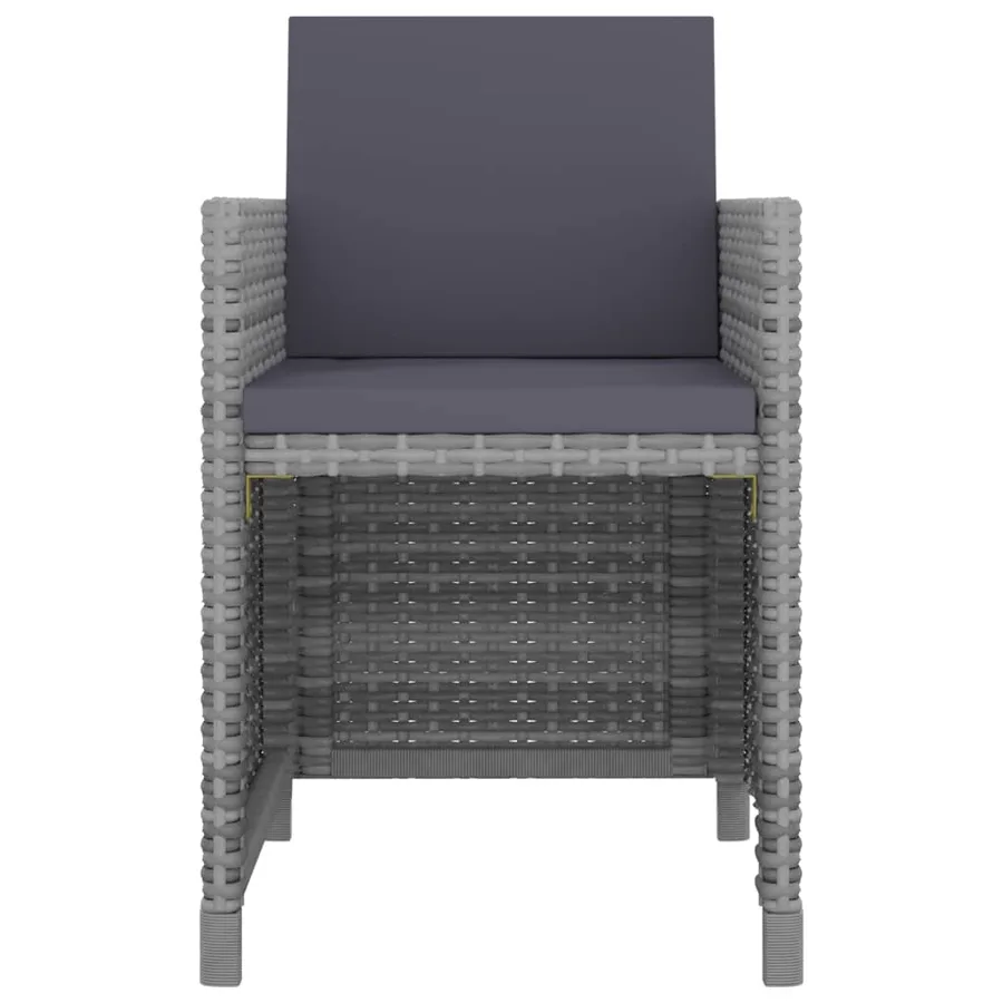 Ensemble à manger d'extérieur 13 pcs coussins rotin anthracite - 4