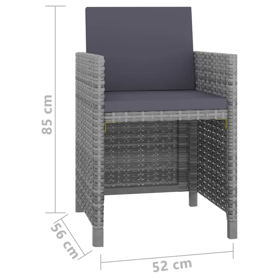 Ensemble à manger d'extérieur 13 pcs coussins rotin anthracite - 7