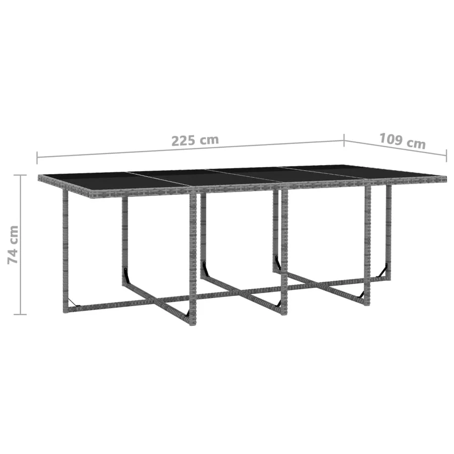 Ensemble à manger d'extérieur 13 pcs coussins rotin anthracite - 8