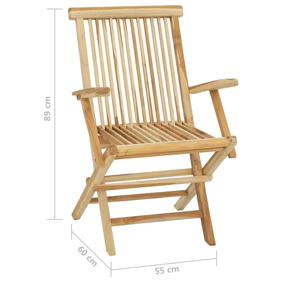 Ensemble à manger d'extérieur 5pcs Bois solide de teck - 12