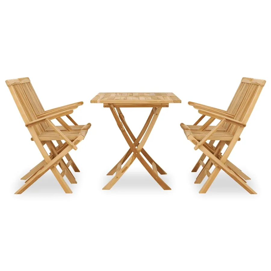 Ensemble à manger d'extérieur 5pcs Bois solide de teck - 2