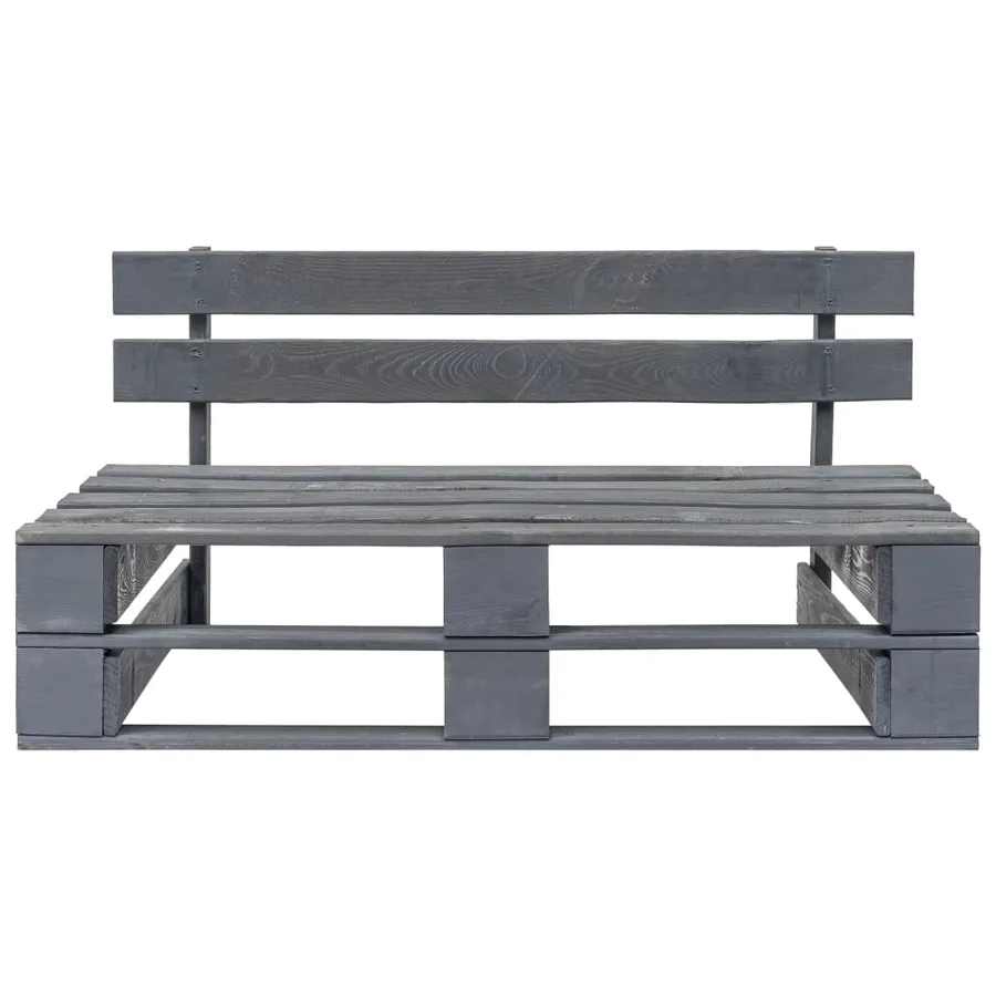 Canapé central palette de jardin Gris Bois de pin imprégné - 3