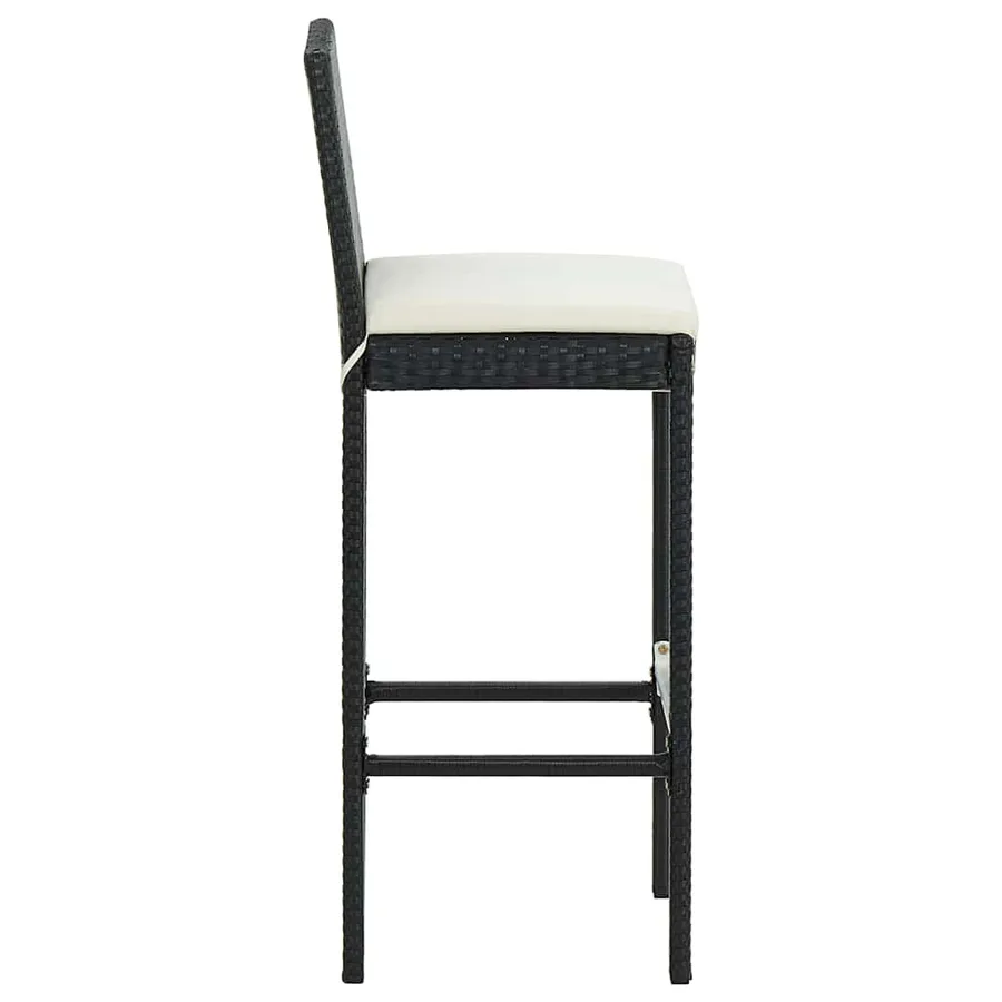Ensemble de bar de jardin avec coussins 7 pcs Noir - 10