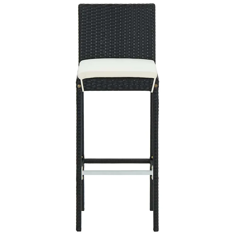 Ensemble de bar de jardin avec coussins 7 pcs Noir - 9